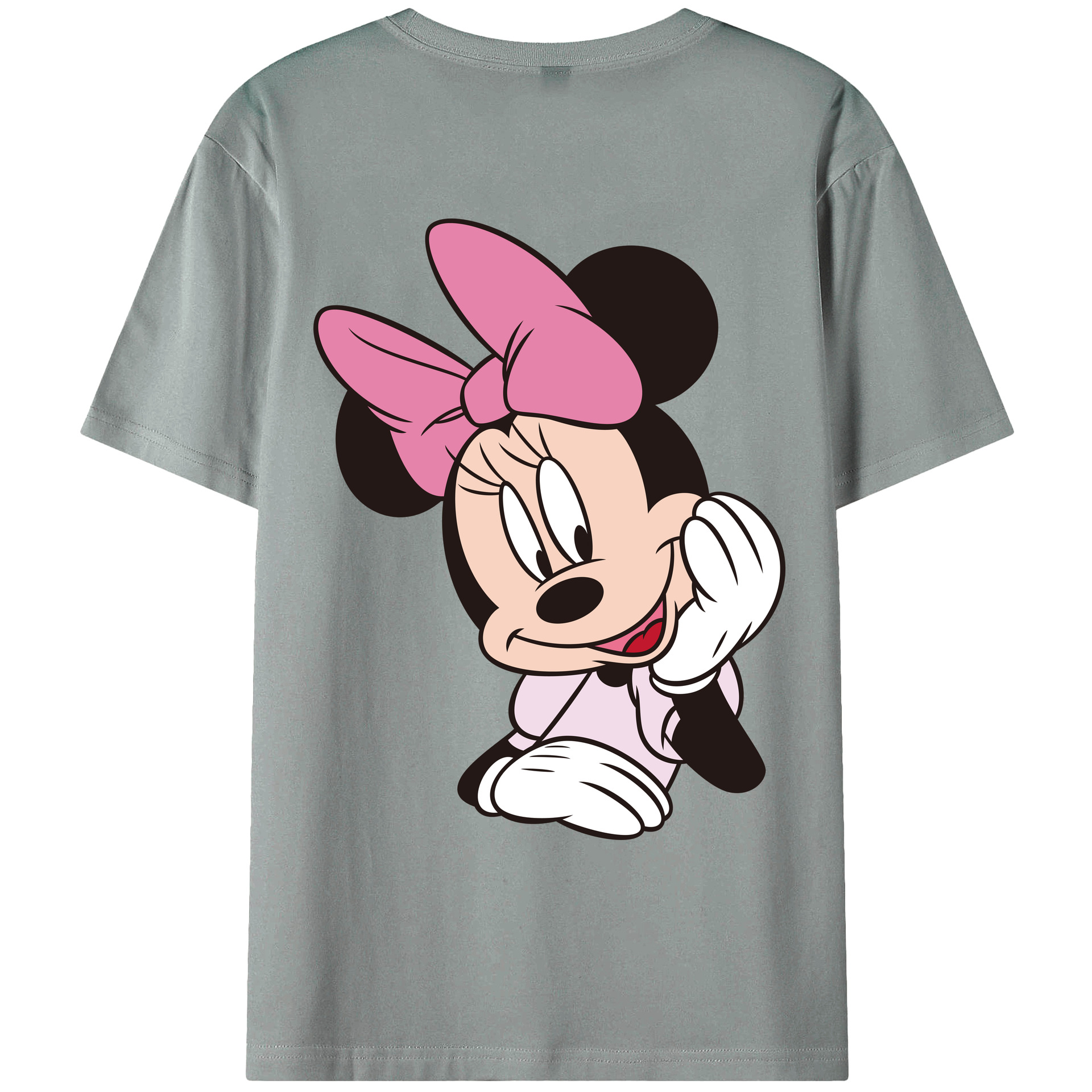 ミッキーマウス Mickey Mouse 綿100％ メンズ半袖Tシャツ（バックプリント） 通気性
